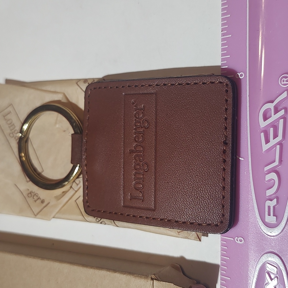 Longaberger Brown Leather Key Chain - Picture 4 of 6